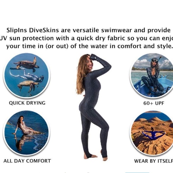 SlipIns Front Zippered Diveskin - Black Turtle Sz M - Picture 8 of 8